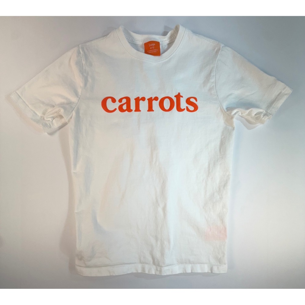 Carrots by Anwar Carrots Boys White Orange Puff Print Graphic Tee Large 10/12